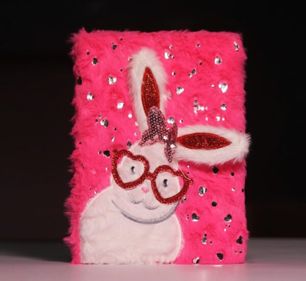 Cute Rabbit Soft Fur Diary