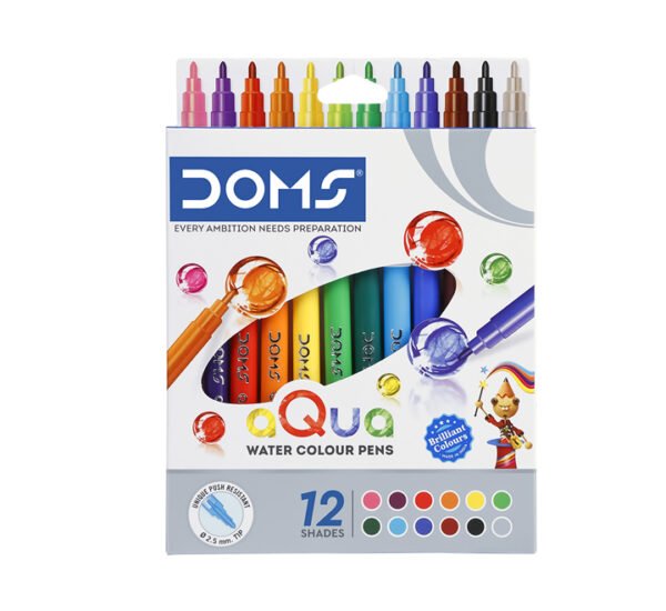 DOMS Aqua Water Colour Pen 12 Shades