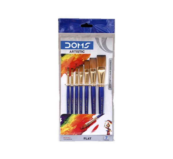 DOMS Artistic Synthetic Brush Flat Set of 7