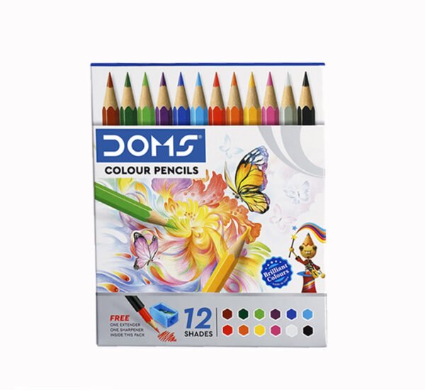 DOMS Colour Pencil 12 Shades – Half Size