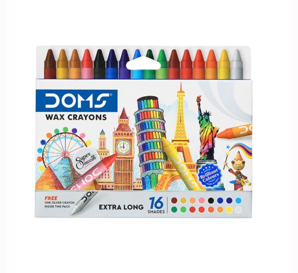 DOMS Extra Long Wax Crayons 16 Shades