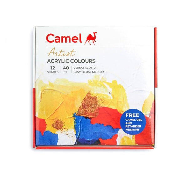 Camlin Kokuyo Artist 40ml Acrylic Color Shade - 12 Shades (Multicolor)