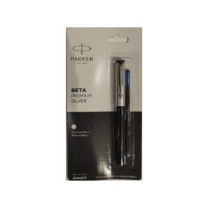 Parker Beta Premium FP GT Fountain Pen with Free Ink Cart (Silver)