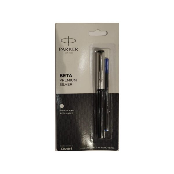 Parker Beta Premium FP GT Fountain Pen with Free Ink Cart (Silver)