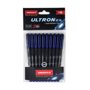 UNOMAX Ultron 2X Ball Pen - Set of 10 (Jet Blue)