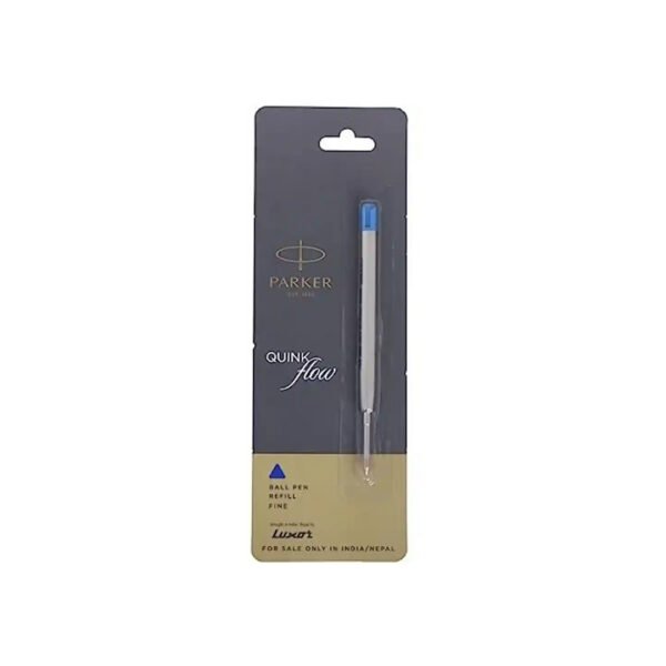 Parker Quink Flow Ballpoint Pen Fine Refill | Blue Ink | Quick-Drying | Smooth Flow | Long-Lasting