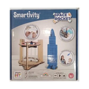 Smartivity Space Rocket 3D Wooden Model Engineering STEM Building Toy for Kids Ages 6 and Up, Foam Rocket Parts, Rubber Bands, Engineered Wood Components, Insttruction Manual, Learner's Log