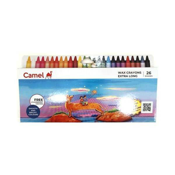 Camel Kokuyo Extra Long Wax Crayons, Gold, Silver, Pack Of 24 Shades